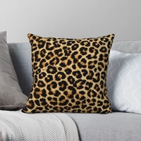 real leopard square pillowcase polyester velvet zip decor throw pillow case bed cushion case 4545 cm