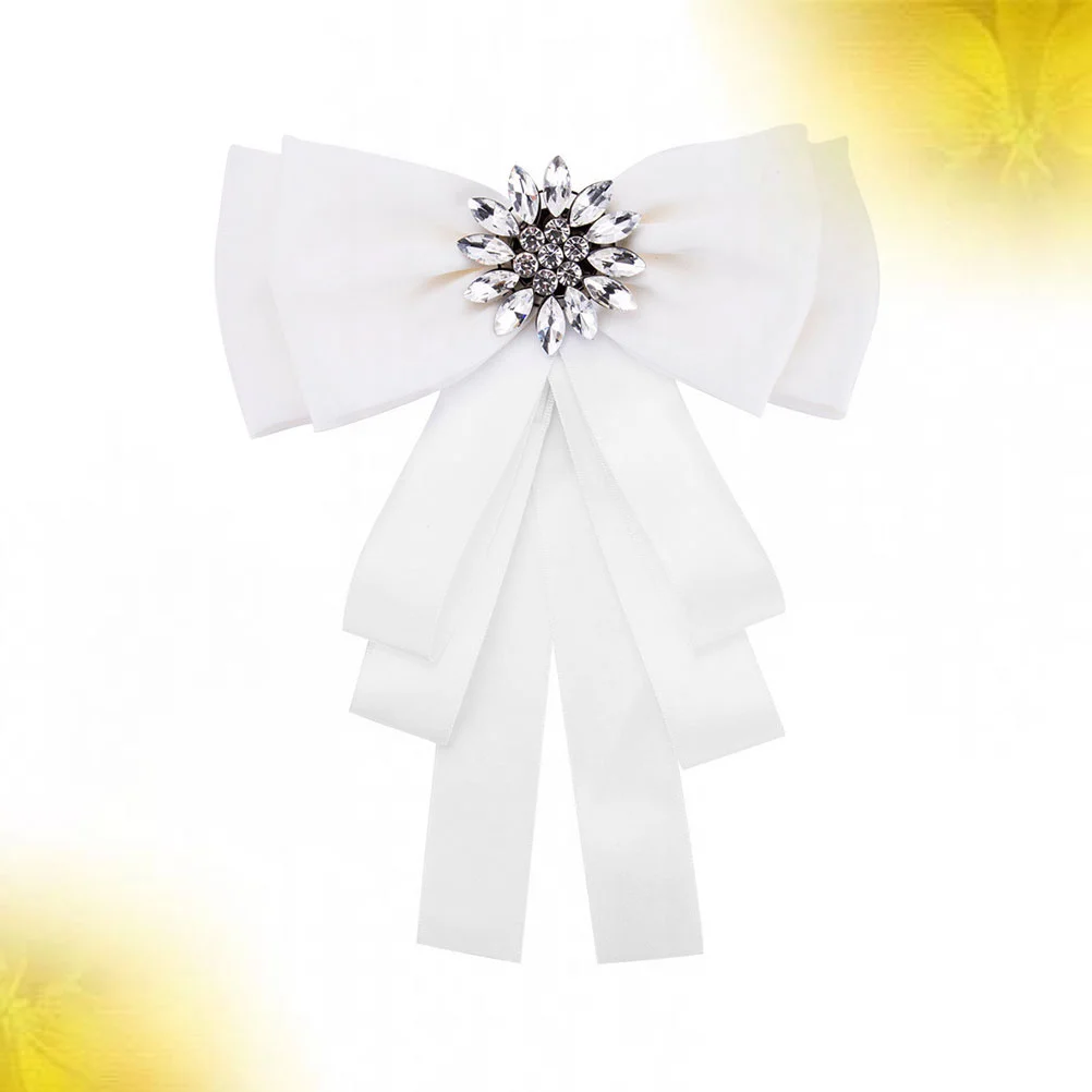 

Tie Bow Brooch Women Bowknot Shirt Brooches Girl Ribbon T Breastpin Costume Pin Pre Broach Tied Jabot Corsage Wedding Party