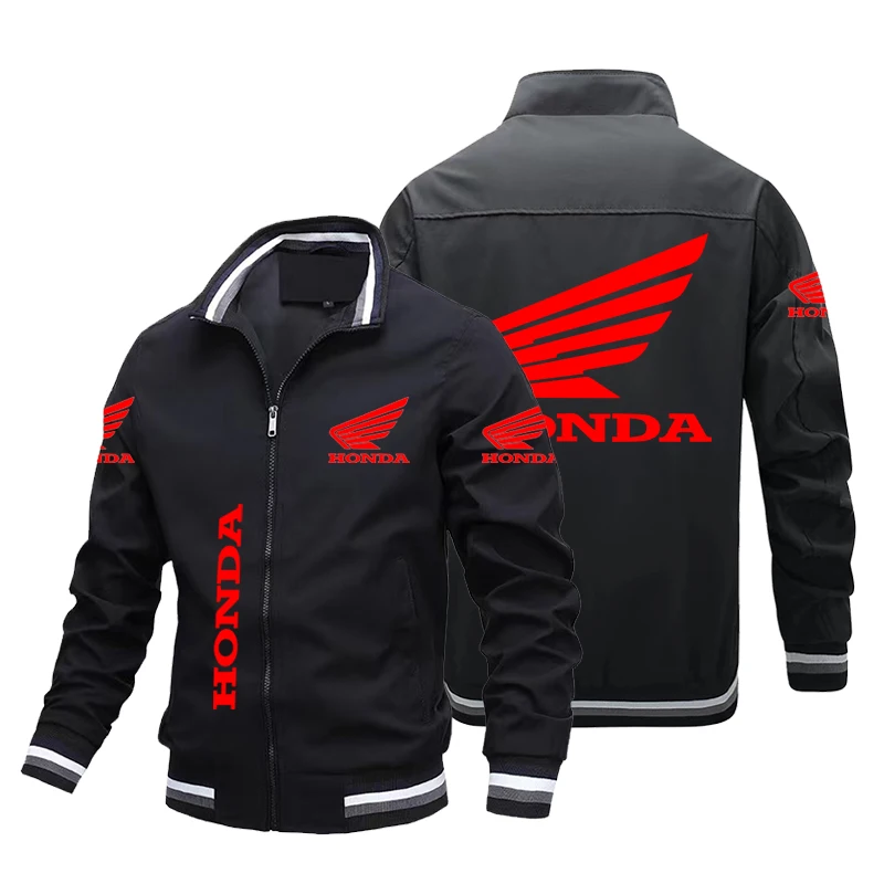 

Весна 2022, мужская куртка Honda Car Red Wing, мужская куртка-бомбер с принтом логотипа, повседневная трендовая мотоциклетная одежда, пальто