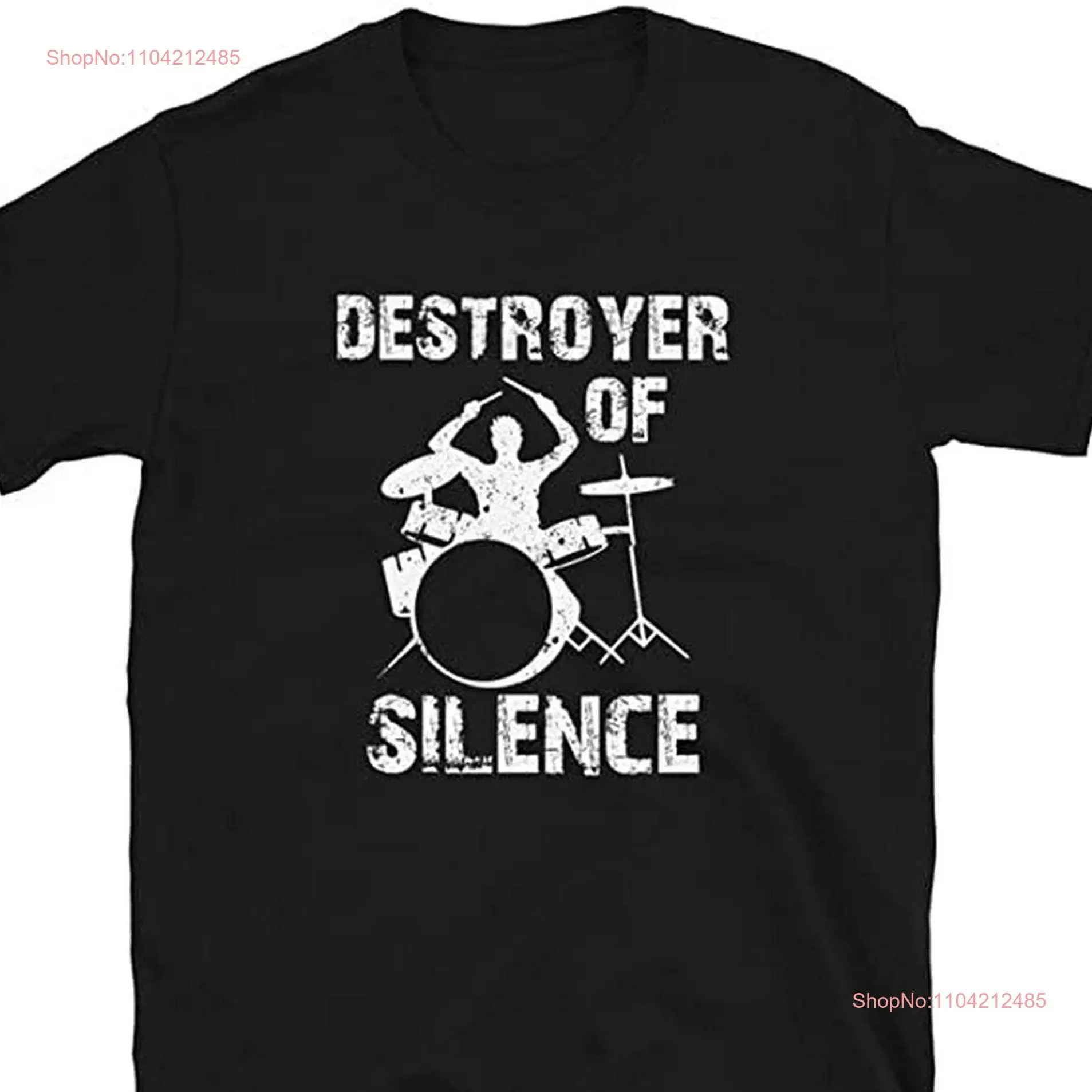 Футболка Destroyer of Silence Heavy Metal Rock Music Drummer EricaCarpenters с длинными или короткими рукавами