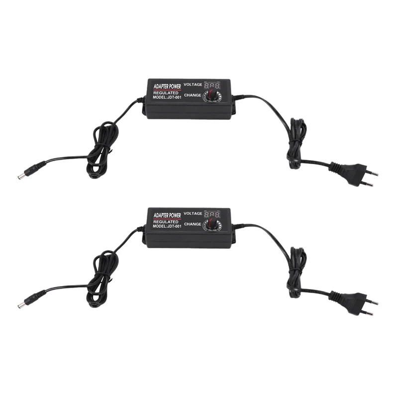 

New-2X 9-24V 3A 72W AC/DC Adapter Switching Power Supply Regulated Power Adapter Display EU Plug High Quality