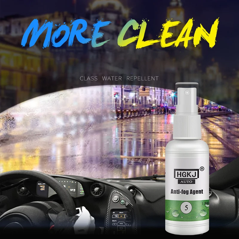 

HGKJ 5 Anti-fog Liquid Long Lasting Glass Spray Agent Nano Coating Prevents Fogging Clear Vision for Car Interior Windshield