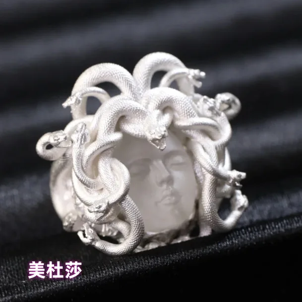 Древнегреческая королева Медузы древняя монета кольцо искусство ручная работа