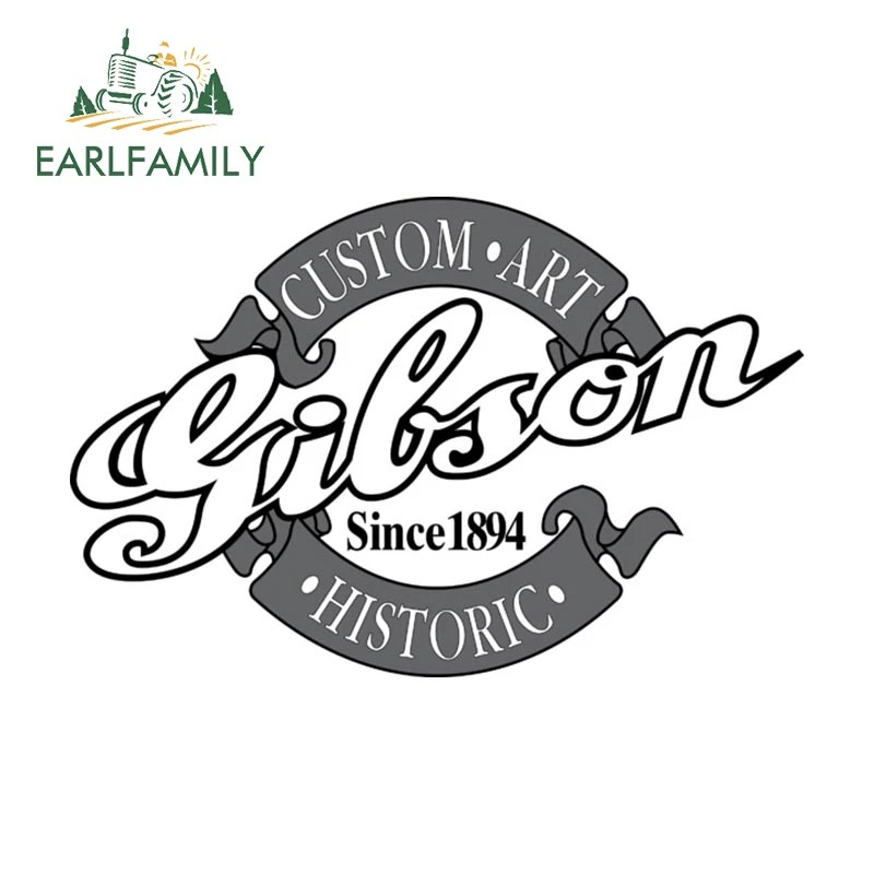 

EARLFAMILY Виниловые стикеры в стиле ретро Гибсон 13 см X 8,5 см, водонепроницаемая виниловая оберточная наклейка для кемпера, грузовика, фургона, Декор
