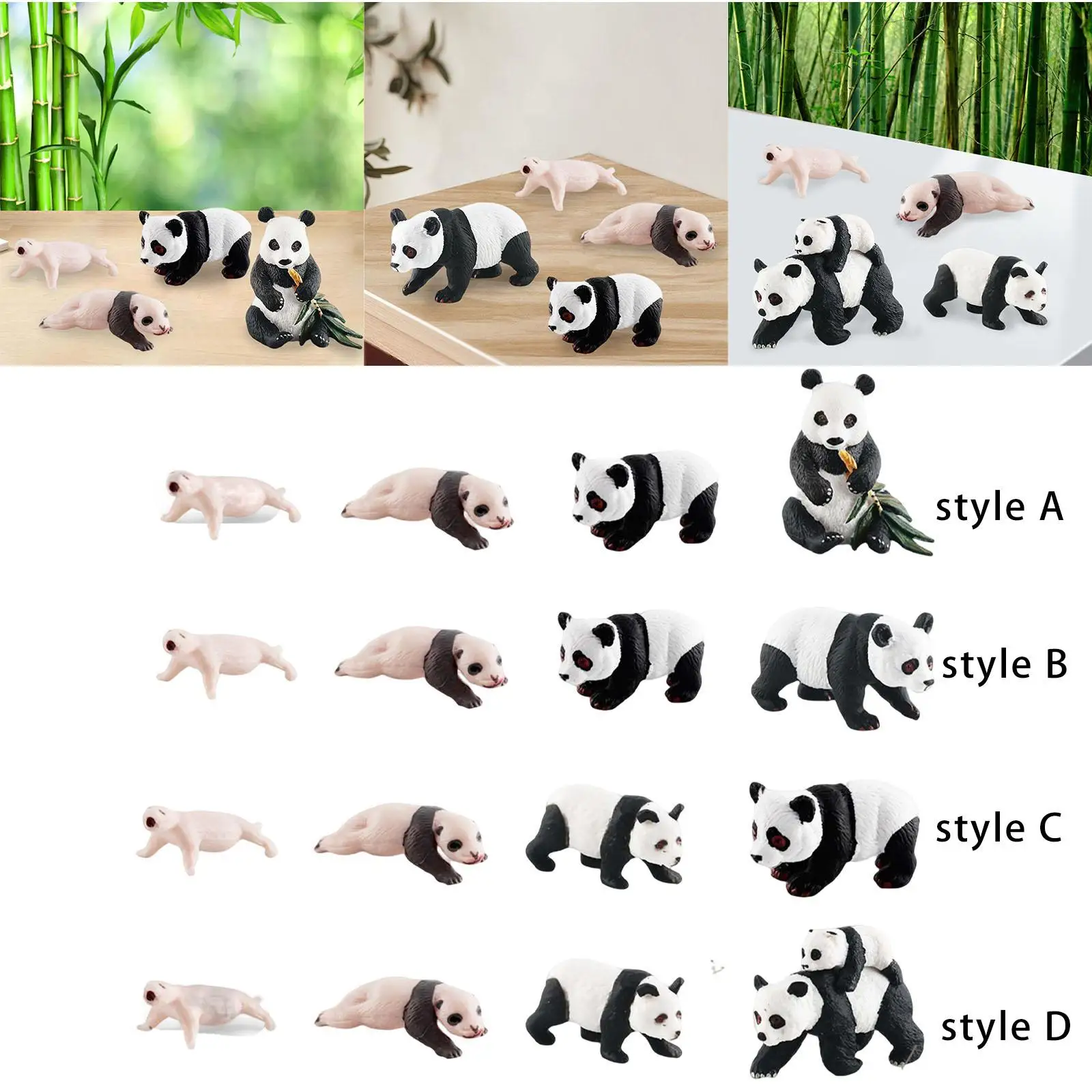 

Фигурки Монтессори, 4 этапа, панда, научная игрушка, модель панды для строительных материалов