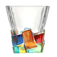 nordic style whiskey glass travel wine glasses handmade rainbow candy glass cup vodka glasses beer mug bar utensils home gift