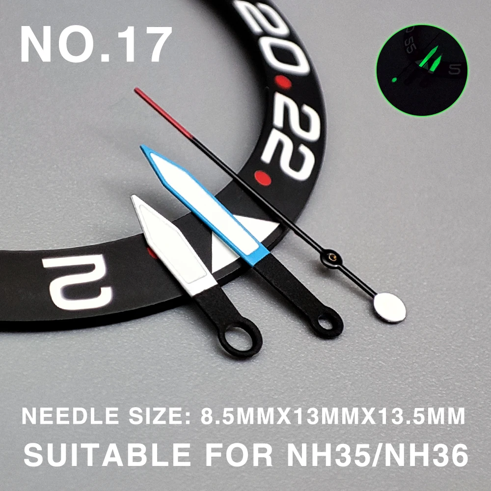 Modified Accessories NH35 Watch Handse Luminous Mechanical Abalone Diving Precision Watch Hands Suitable for NH35 NH36 Movement