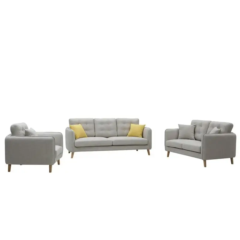 

Three seater bench corner seat fabric modern 3 piece sofa set