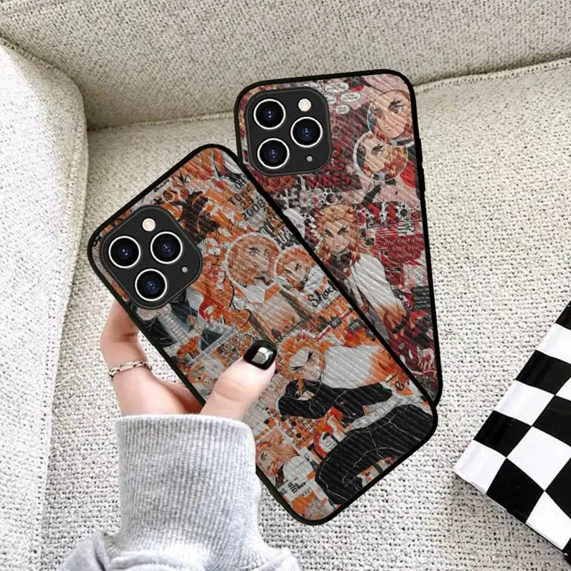 

Demon Slayer Rengoku Kyoujurou Phone Case Hard Leather Case for iPhone 11 12 13 Mini Pro Max 8 7 Plus SE 2020 X XR XS Coque