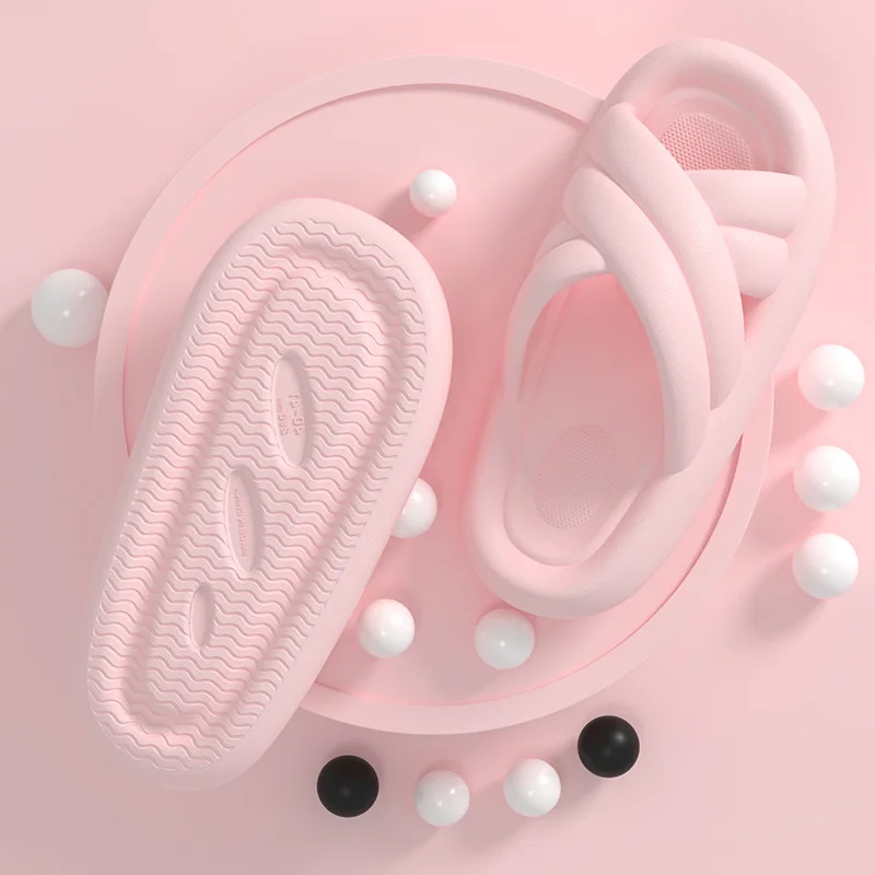 2023 New EVA Women's Slippers Couple Home Outdoor Slippers Summer Beach Bedroom Shoes Men's Flip Flops Thick Bottom Sandals