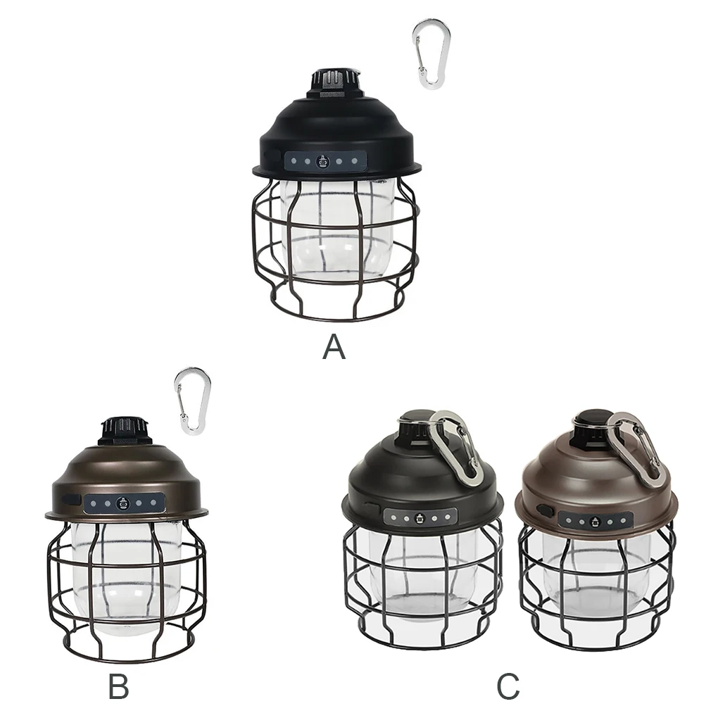 

2 Pcs Hanging Lanterns Dimmable Camping Light Rechargeable Tent Lamp Lighting Tool Outdoor Backpacking 2 Pcs Brown