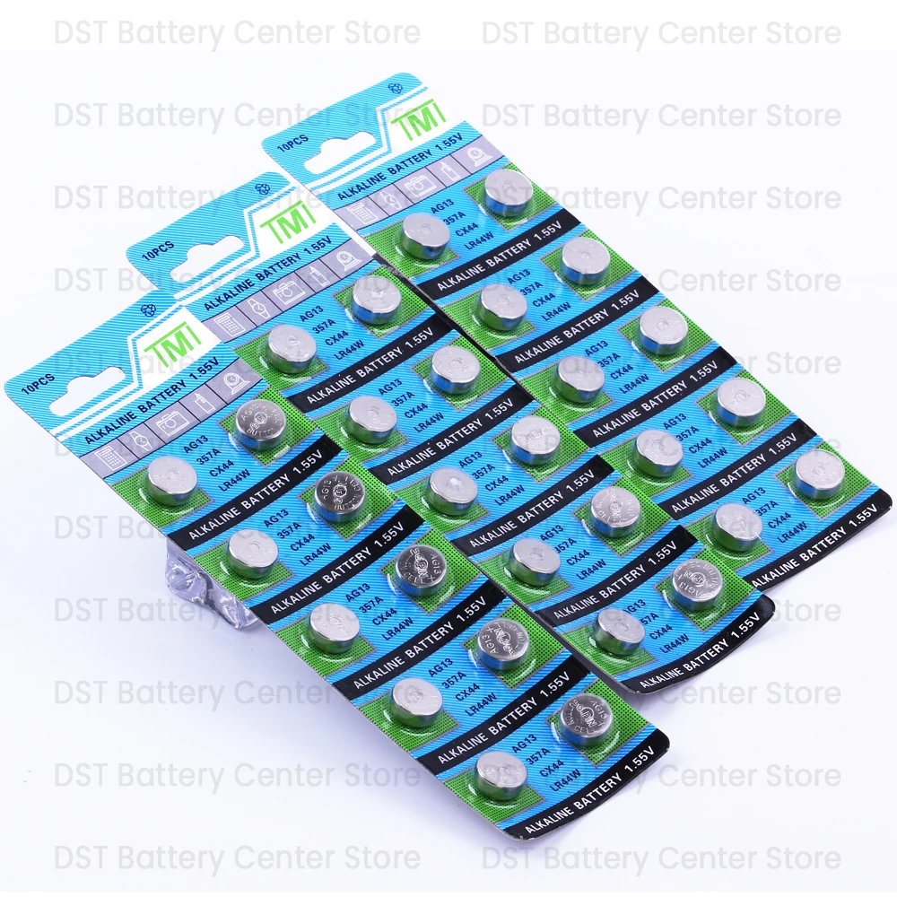 DStartec 50PCS AG13 LR44 A76 Button Cell Coin Alkaline Battery 1.55V SR44SW L1154 SP76 pila 357 303 for Watches Toys No Mercury images - 6