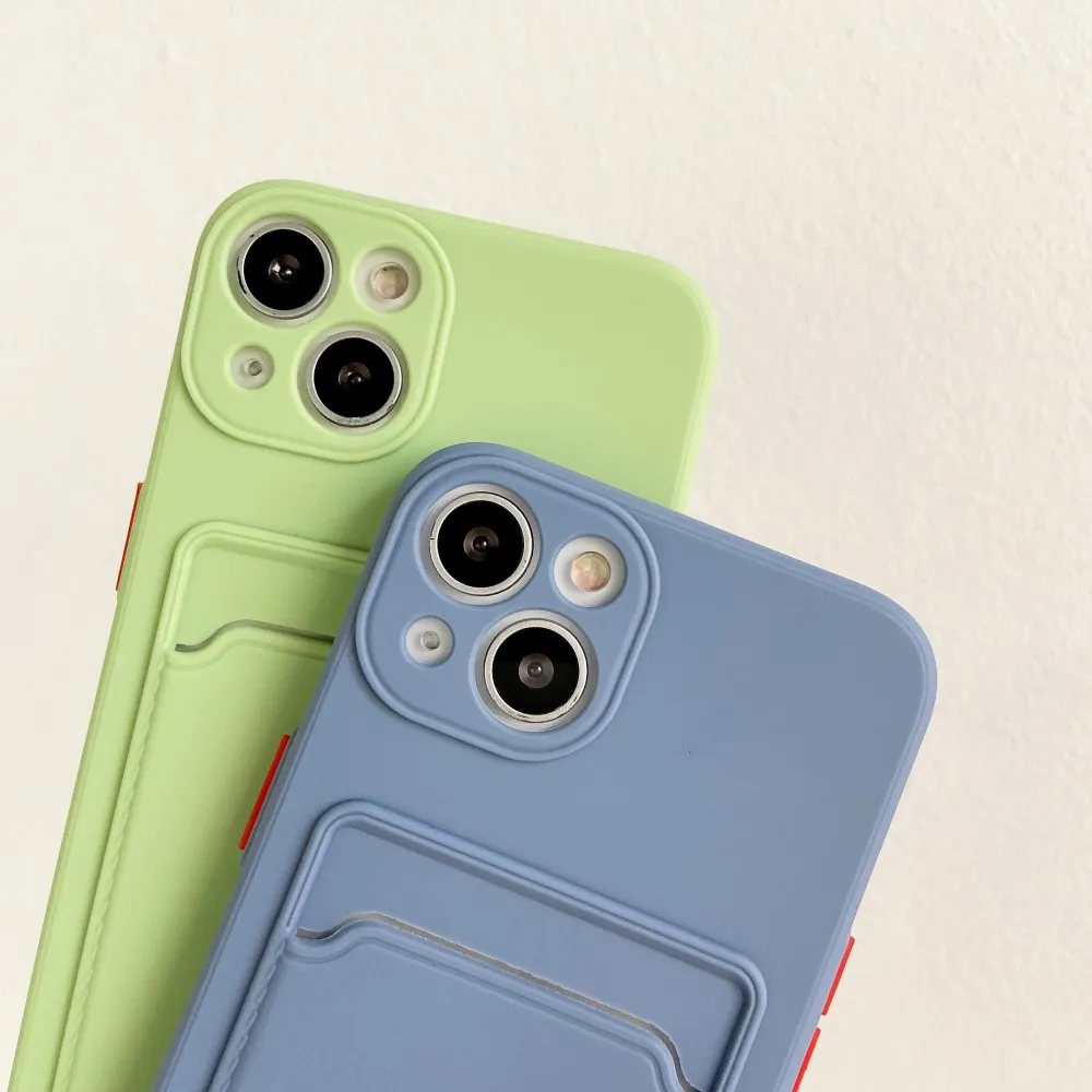 Skin feel card Case For iphone 16 15 Pro Max 14 13 12 11 Solid color simple Soft X XS MAX XR Plus Cover