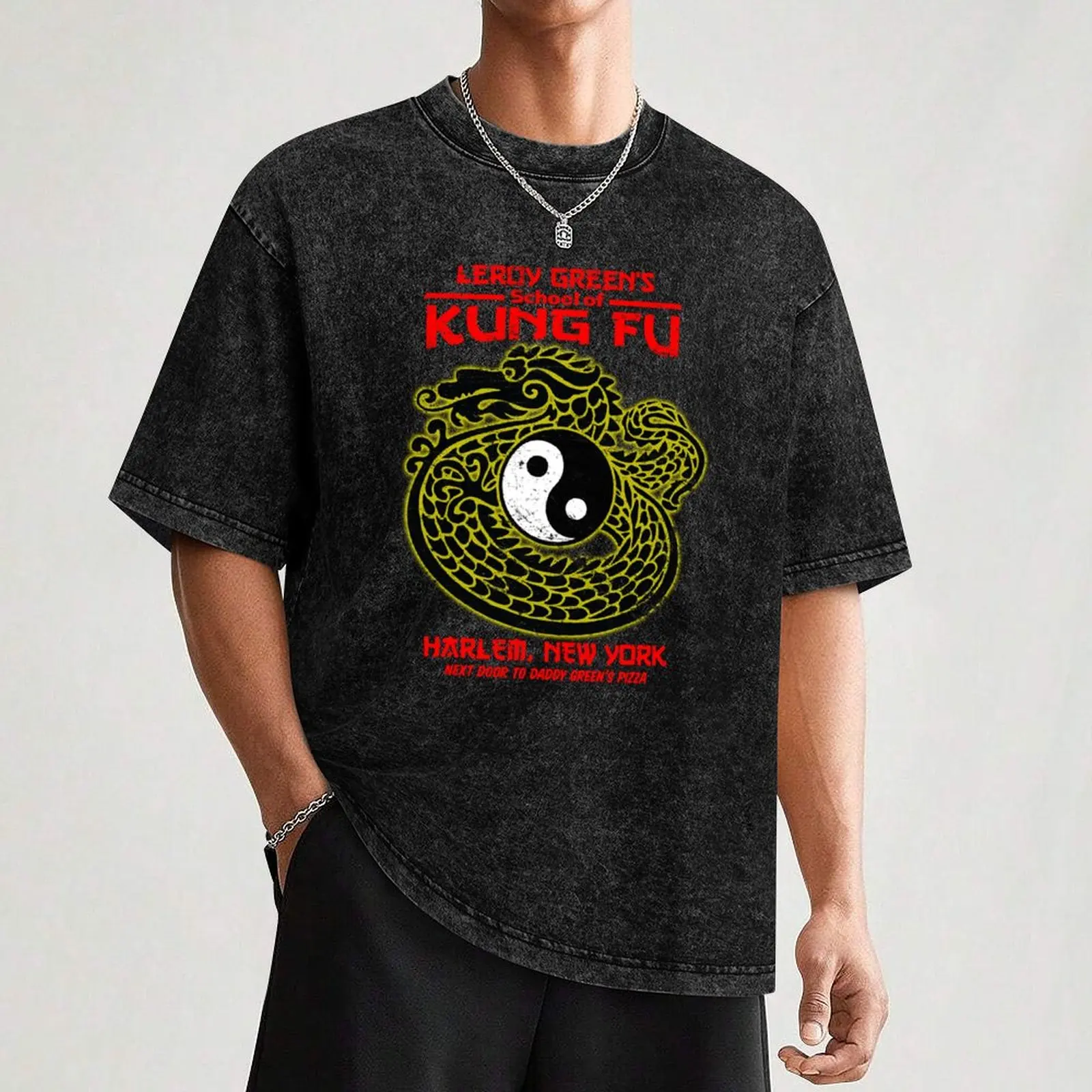 Фото Футболка Leroy Green's School of Kung Fu, рабочая футболка для механиков №3