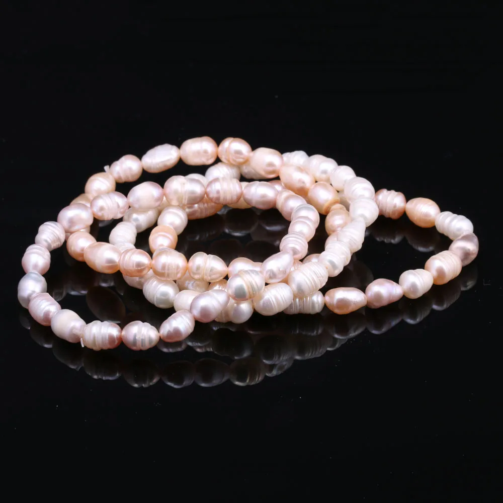 Оптовая продажа жемчужный браслет в форме риса пресноводное культивирование