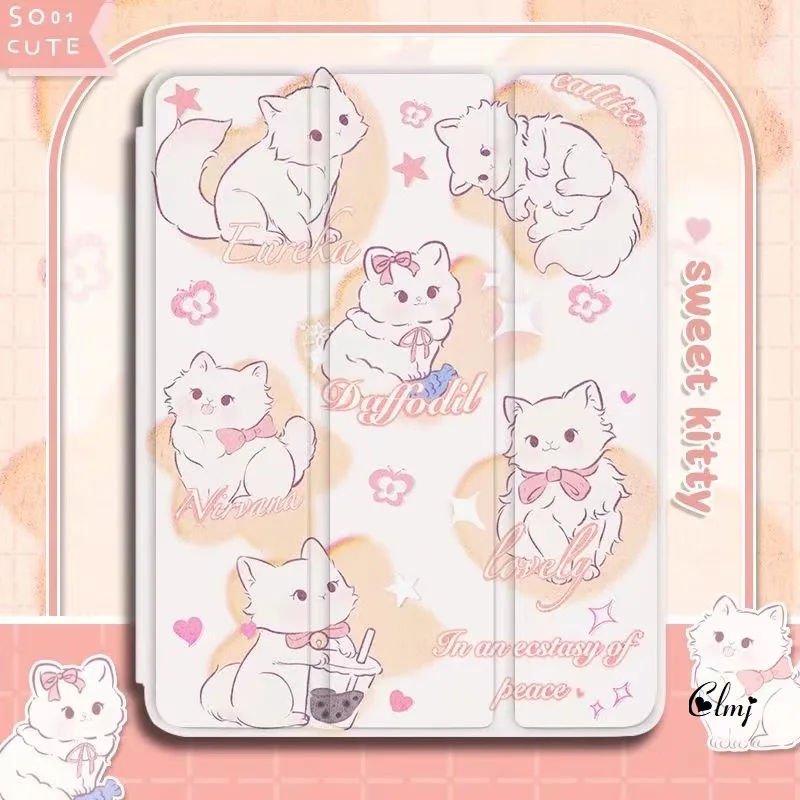 

Clmj Cute Cat Dog Rabbit iPad Case Cover Animals Apple Tablet Case For iPad 6th 7th 8th 9th 10th Air 3 4 5 Mini 5 6 Pro 3 4 5 6