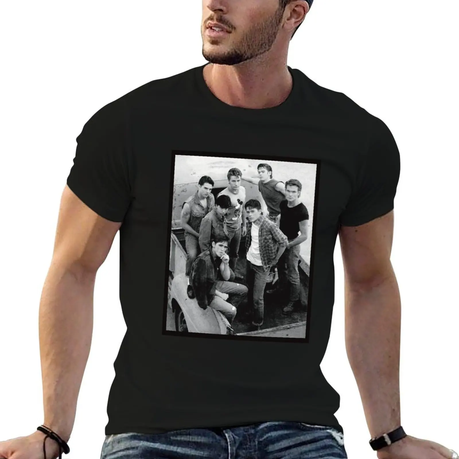 The Outsiders-Greasers-винтажная футболка мужская аниме фигурки заготовки корейская