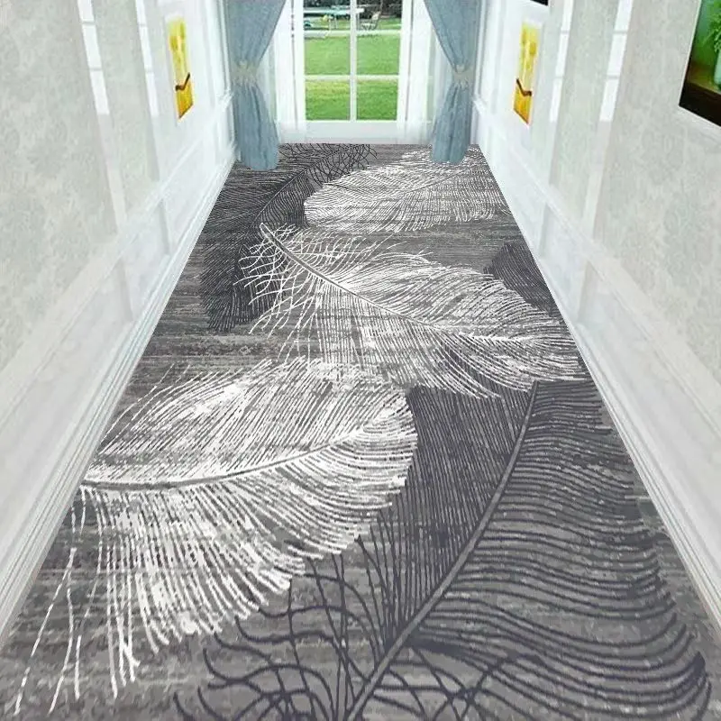 

European Style Feather Carpet Corridor Carpet Hall Carpet Stairway Cushion Decoration Home Entrance Long Corridor Carpet Customi