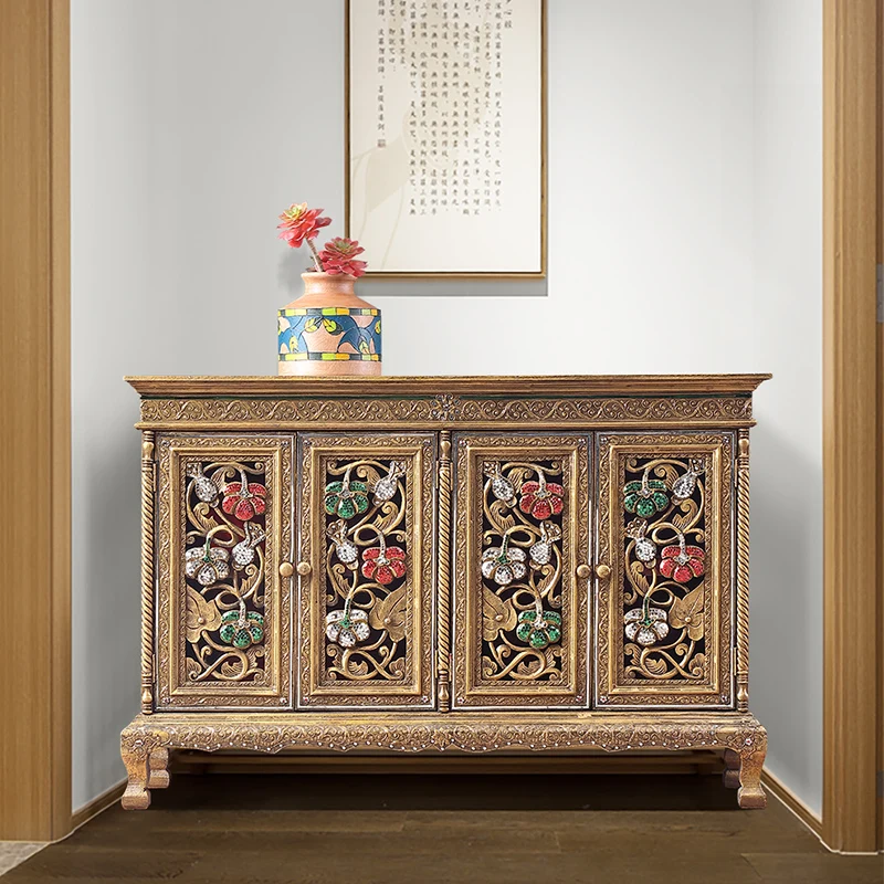 

Мебель из массива дерева домашний Низкий шкаф шкафчик стена для гостиной в китайском стиле недорогой роскошный стильный домашний входной ш...