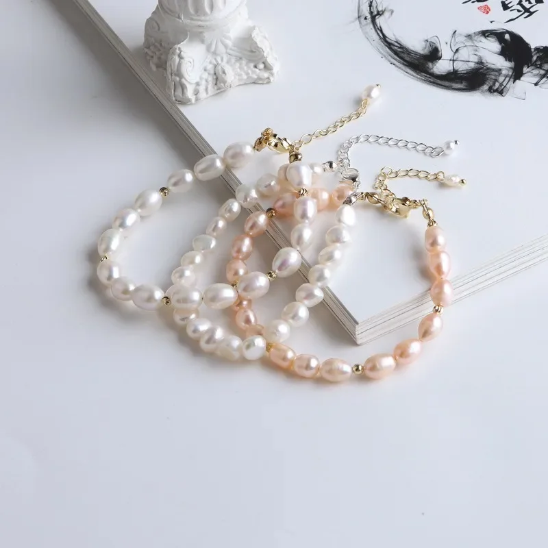 Женские браслеты Minar в стиле Харадзюку из речного жемчуга и бисера медные