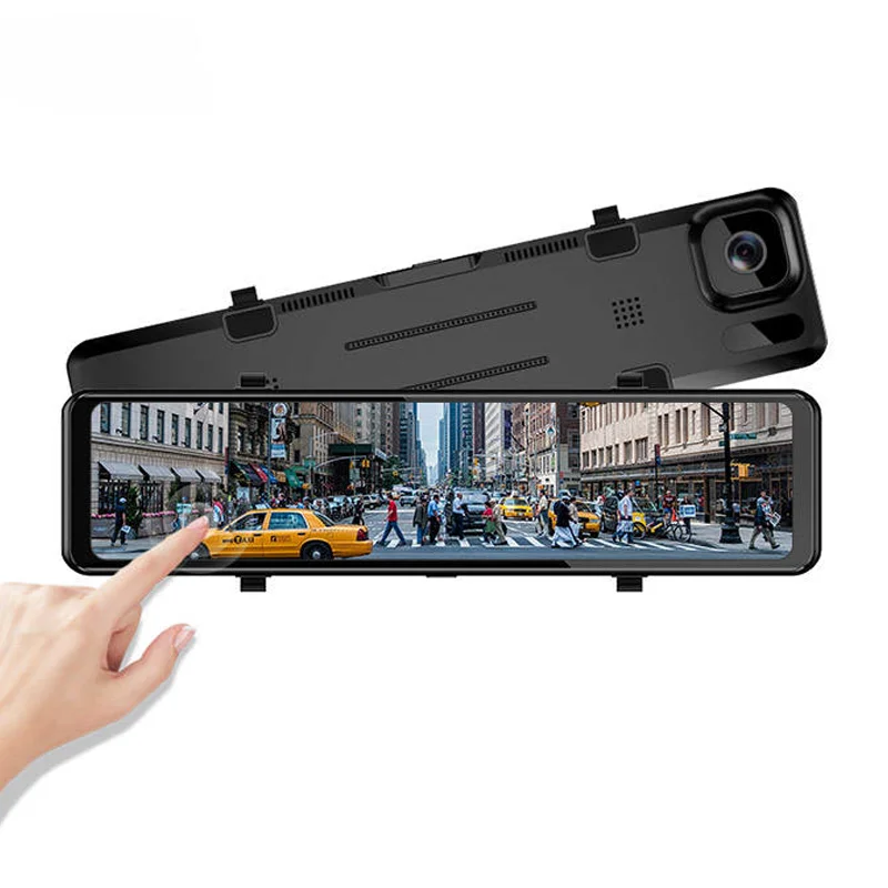 4K+1080 передняя и задняя 12-дюймовая зеркальная видеорегистратор автомобильная с