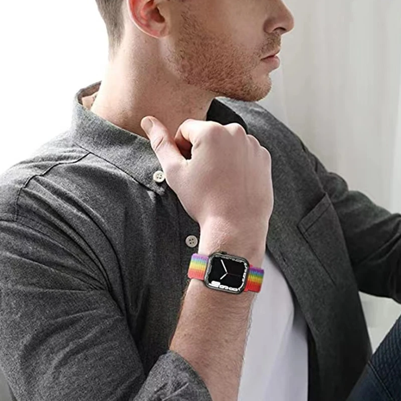 Strap For apple watch band 44mm 49mm 45mm 40mm 41mm 38mm 42mm correa Nylon Loop bracelet iWatch serie 8 7 se 6 5 4 3 Ultra 49mm