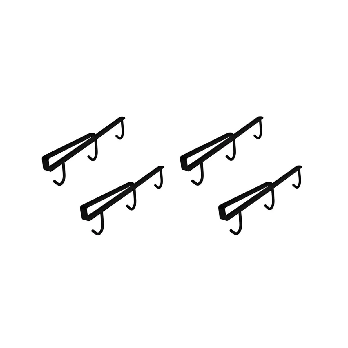 

Mug Holder, Set of 4 Coffee Mug Holder Under Cabinet, 304 Stainless Steel Mug Rack with 12 Hanging Hooks,Black