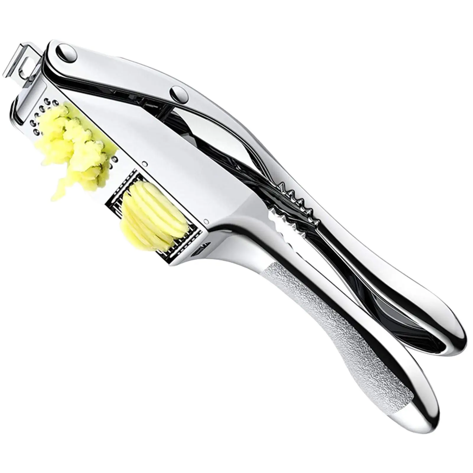 

Garlic Press 2 in 1 Garlic Presser Garlic Mincer & Slicer Easy Squeeze Garlic Crusher & Slice Cutter Stainless Steel Slicer