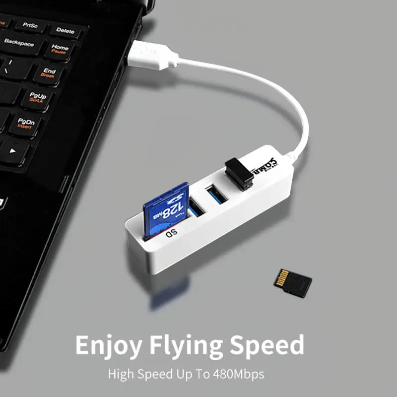 

Docking Station Usb Hub 1.1 2.0 Usb Hub Four Port Portable Abs Power Adapter Multi Splitter Adapter Sd/tf Card Reader Small