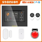 Система охранной сигнализации Staniot F900 Беспроводная WIFI 4G Домашняя охранная сигнализация Комплект для IOS и Android APP Поддержка Tuya Smart Life,Горячие продажи в России, поддерживает 10 языков