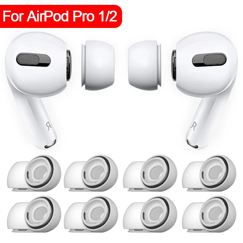 

1-4Pairs Soft Silicone Earbuds Bluetooth Earphone Replacement Earplug Ear Tips For Apple Airpods Pro 1/2 Headphone Ear Plug
