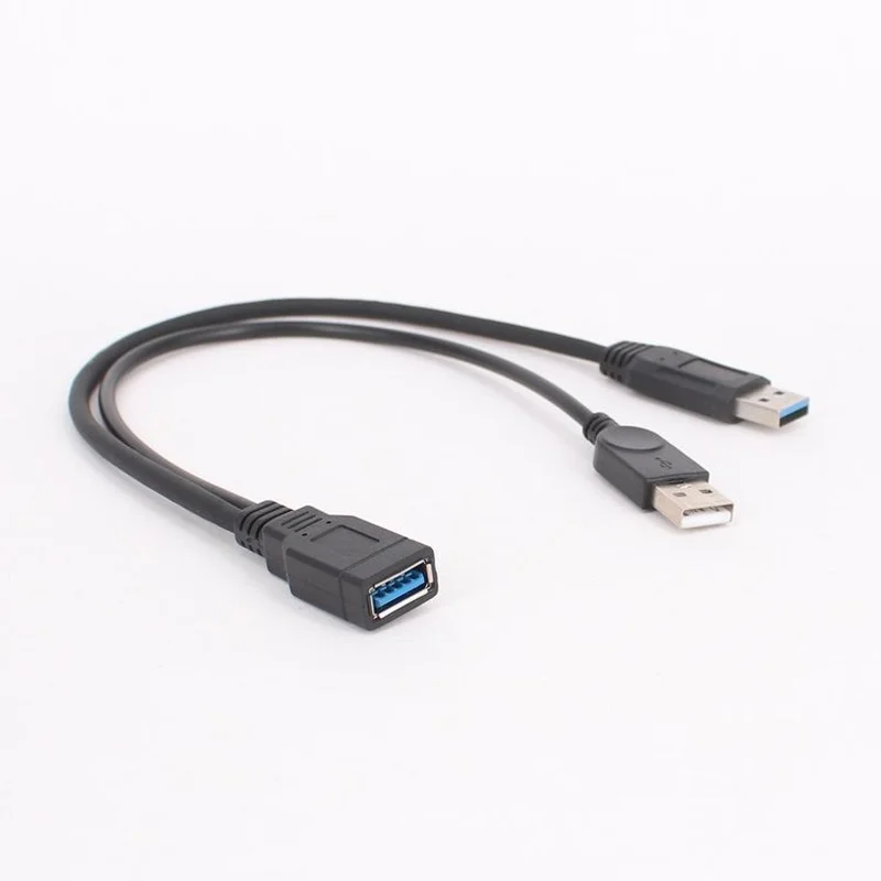 

1 шт., удлинитель USB 3,0 с двумя USB-портами и дополнительным кабелем для мобильных устройств 2,5 дюйма