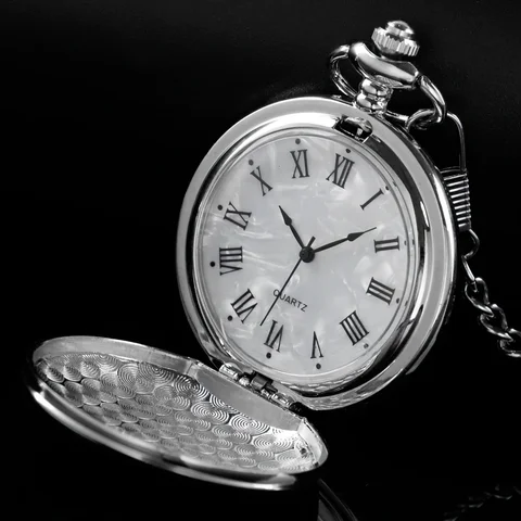 Часы наручные с цифровым циферблатом, белый циферблат с римским циферблатом, кварцевый механизм, цепочка с подвеской, модные аксессуары для мужчин и женщин