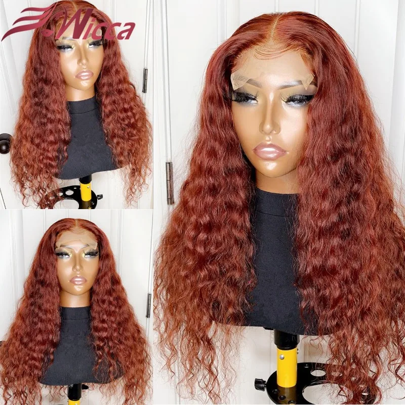 

Ginger Orange Colored Wig Curly Human Hair Wigs For Women Brazilian 13x4 Lace Front Wig With Baby Hair Lace Frontal Remy Hair