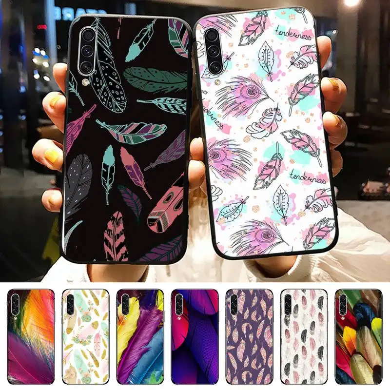 

Colorful Feathers pattern Phone Case For Samsung galaxy A S note 10 12 20 32 40 50 51 52 70 71 72 21 fe s ultra plus
