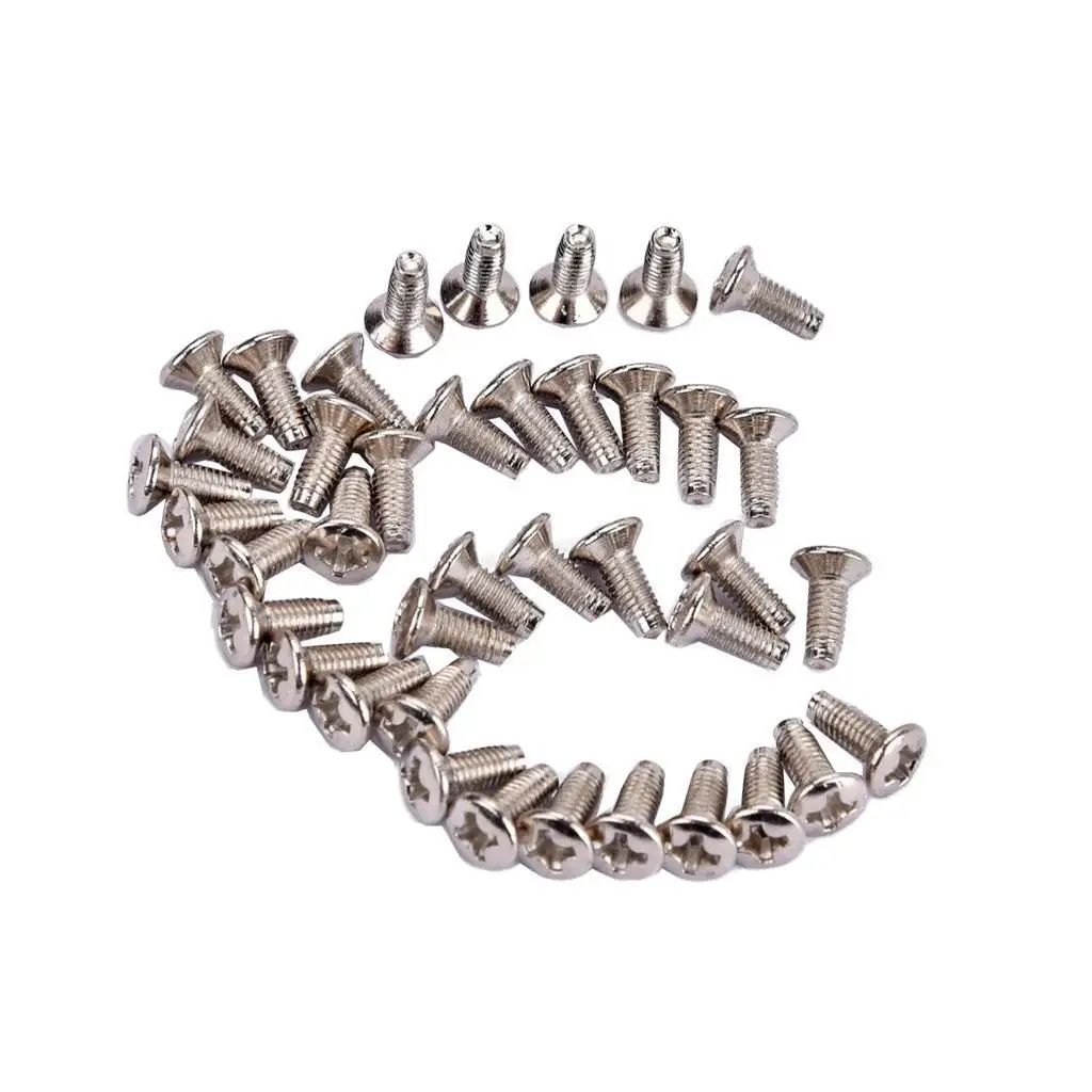 

Tooyful 40 Pcs Switch Nickel Plated Flat Head Mounting Screws for Guitar Parts