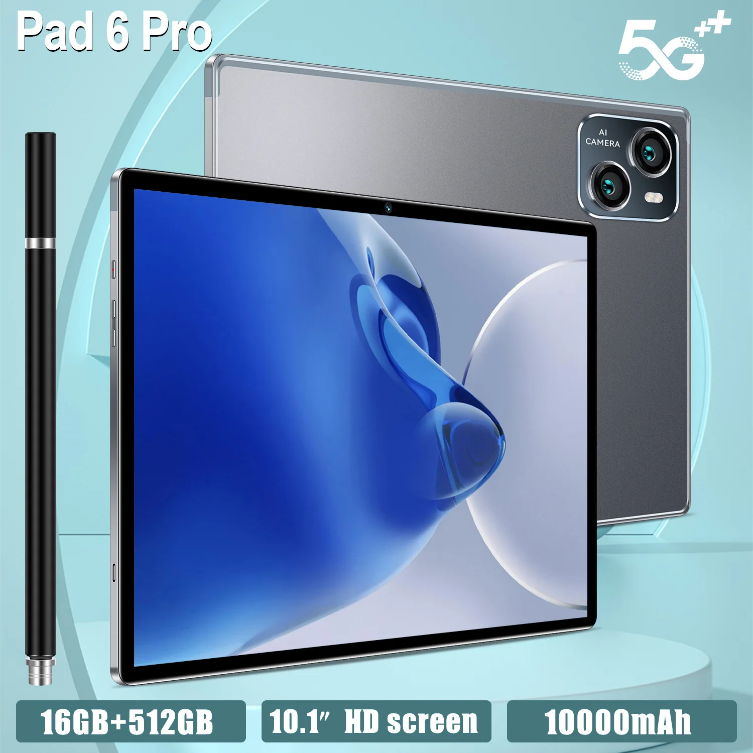 

New Pad 6 Pro Tablet Android 10.1 Inch HD 16G+512GB Snapdragon870 Global Tablette 5G Dual SIM Card or WIFI Google Play Laptop