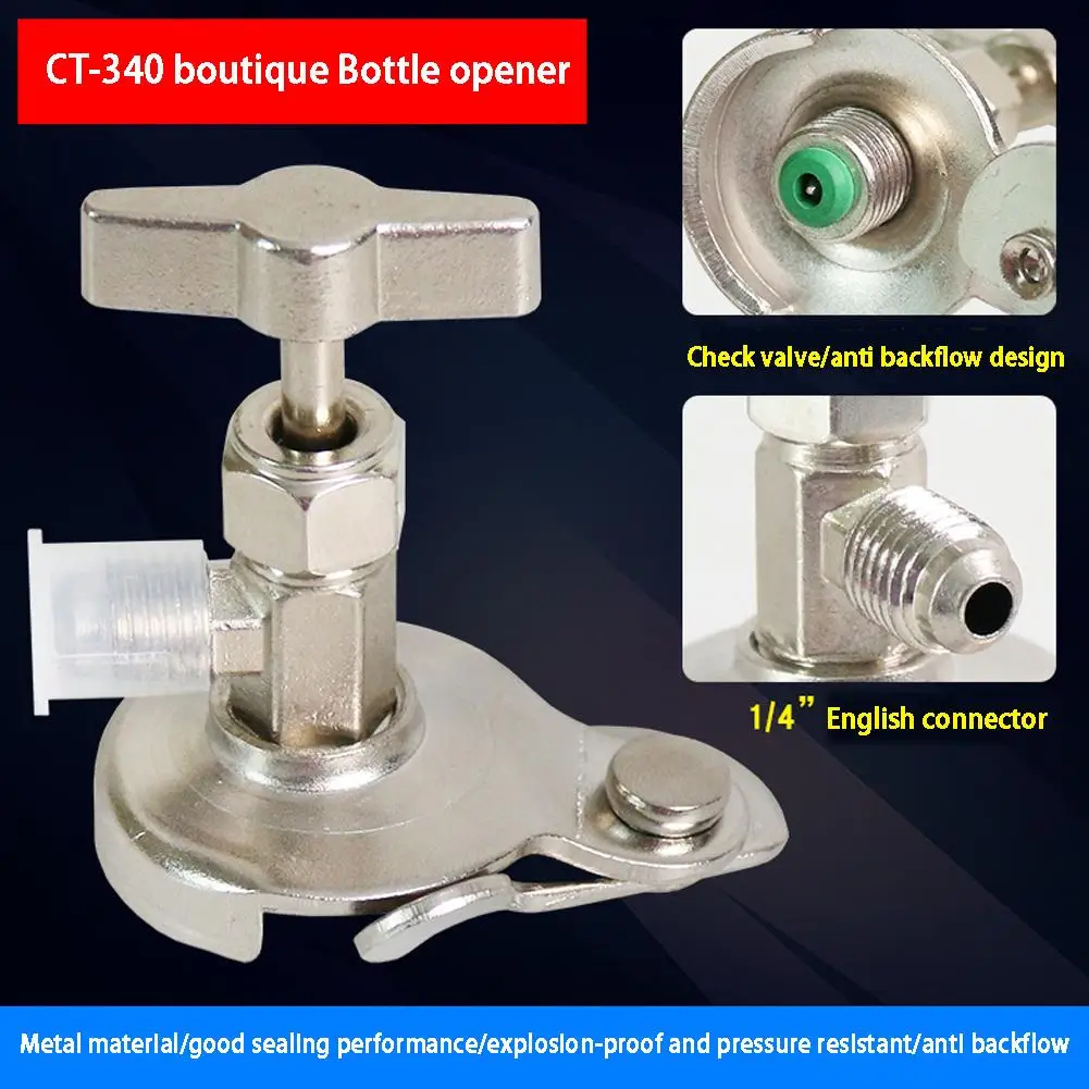 Universal Can r Tool R12 R134a Refrigerant Dispenser Valve Bottle Valve Dispening Refrigerant Q9D5