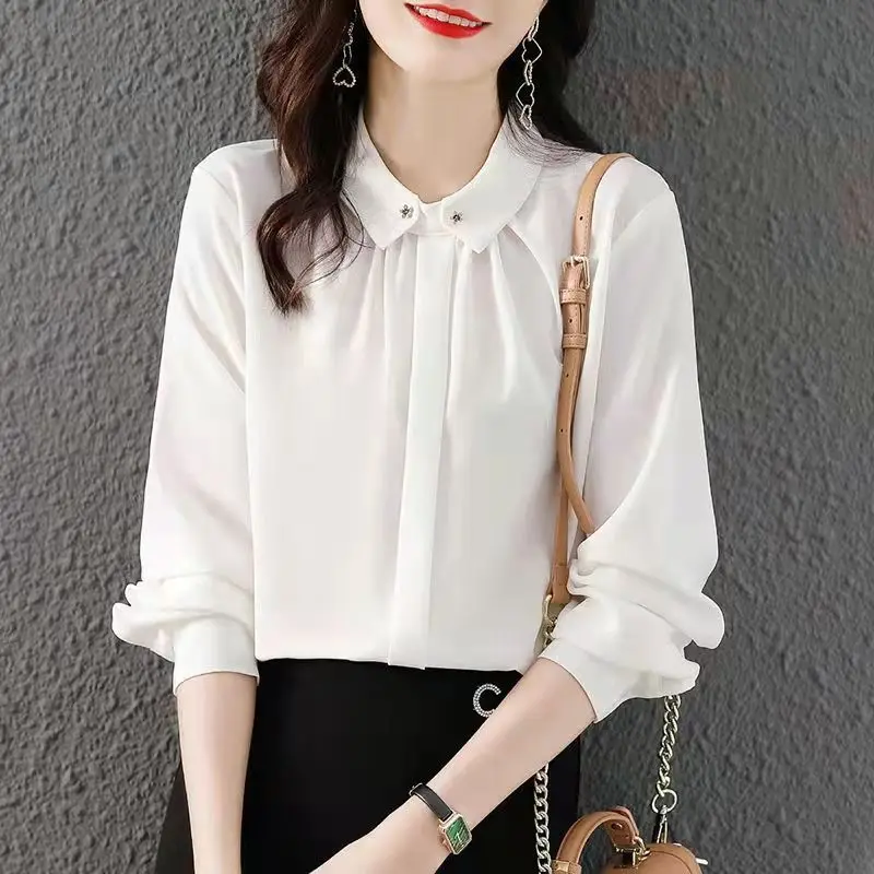 2023 new spring  shirt female design Korean long-sleeved satin chiffon top female  shirts for women  blusas femininas elegantes enlarge