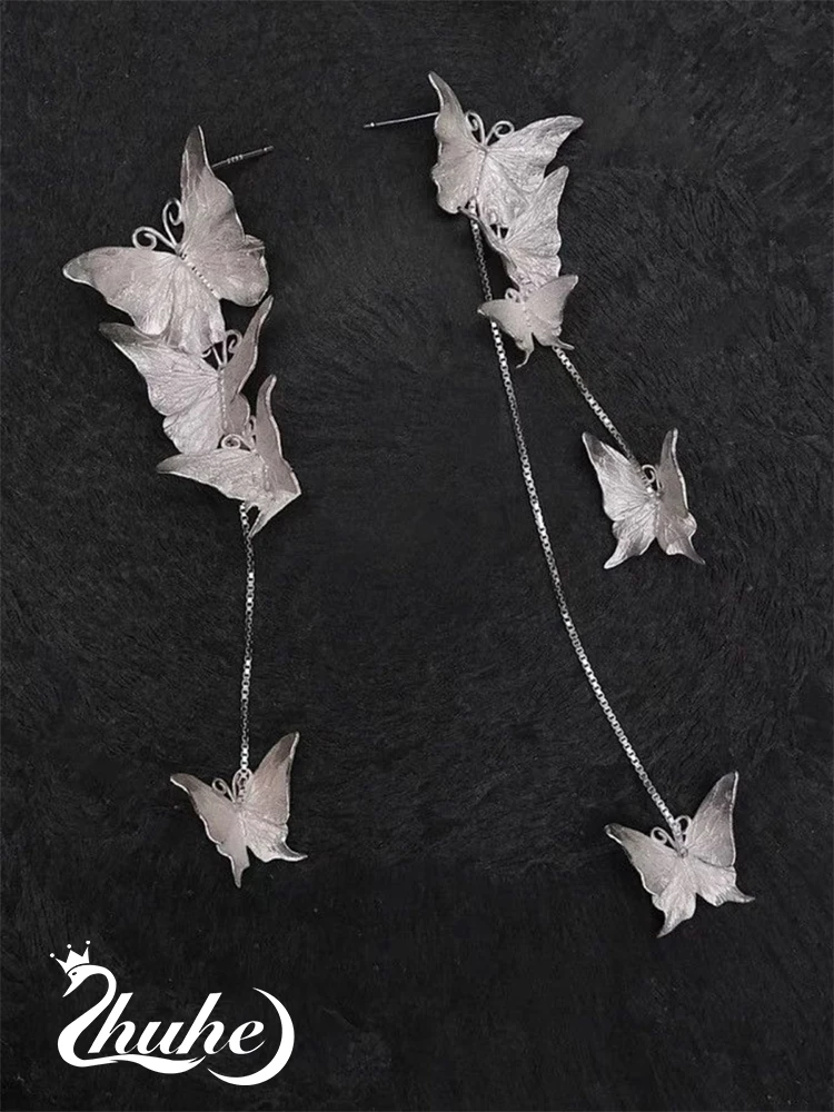 ZHUHE Серебряные серьги-бабочки винтажные ювелирные изделия из медного сплава