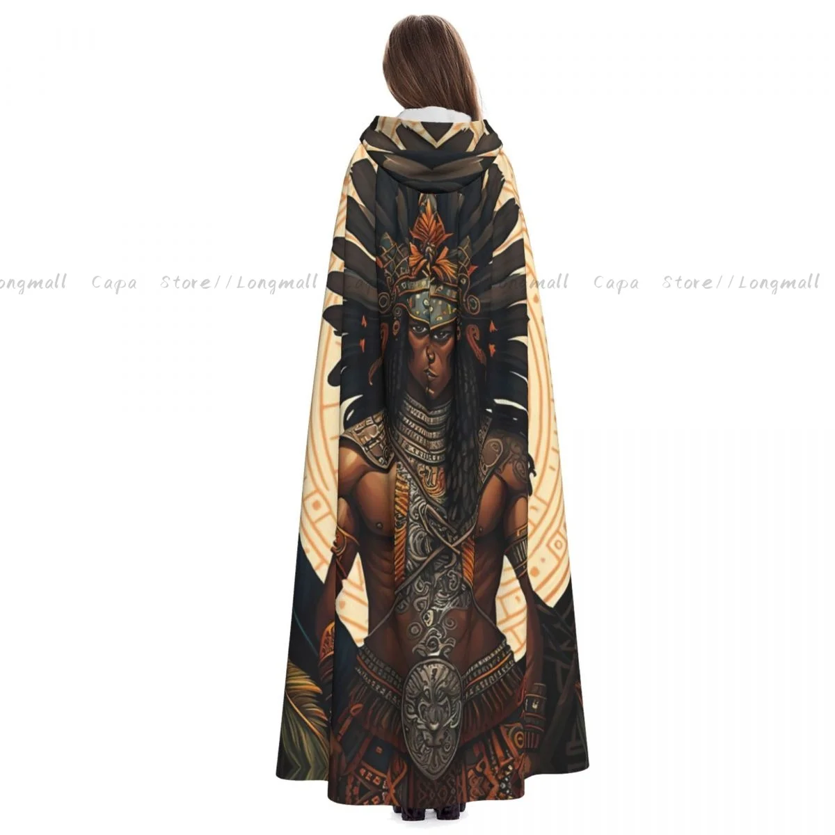 Накидка вампира для взрослых халат с капюшоном родной ацтекский принт