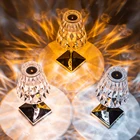 Сенсорная Алмазная настольная лампа, акриловый декоративный светильник с подзарядкой по USB, ночник для спальни, спальни, бара, Хрустальная настольная лампа