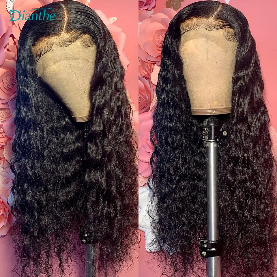 

Brazilian 4x4 Closure Wig Water Wave Lace Front Wigs for Women Human Hair Lace Front Human Hair Wigs Dianthe Pre Plucked