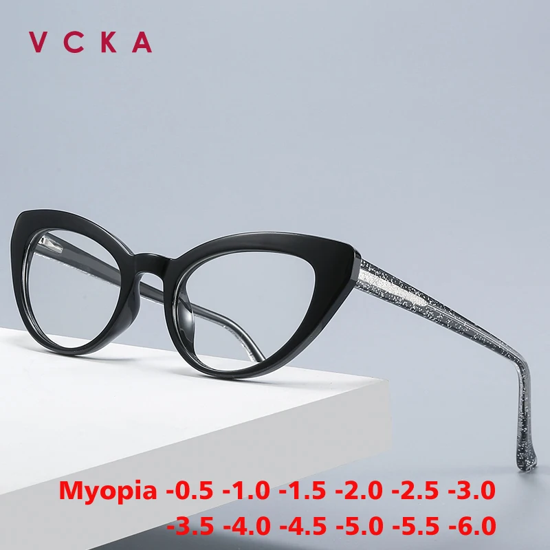 VCKA новые очки кошачий глаз для близорукости по рецепту с защитой от синего света