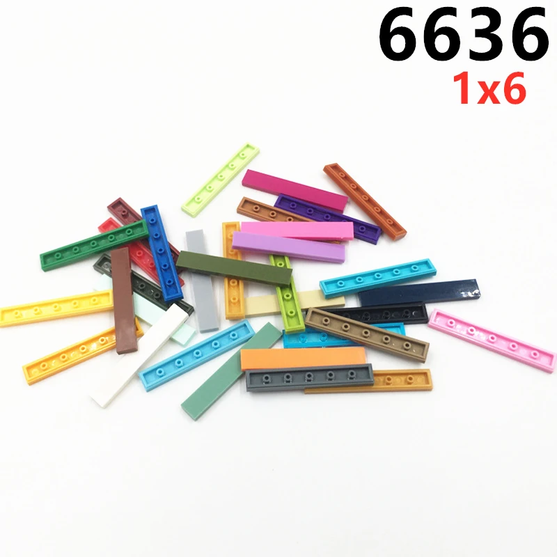 50 деталей / партий MOC 6636 плитки 1x6 Совместимые фигурки DIY сборка кирпичей гранулы