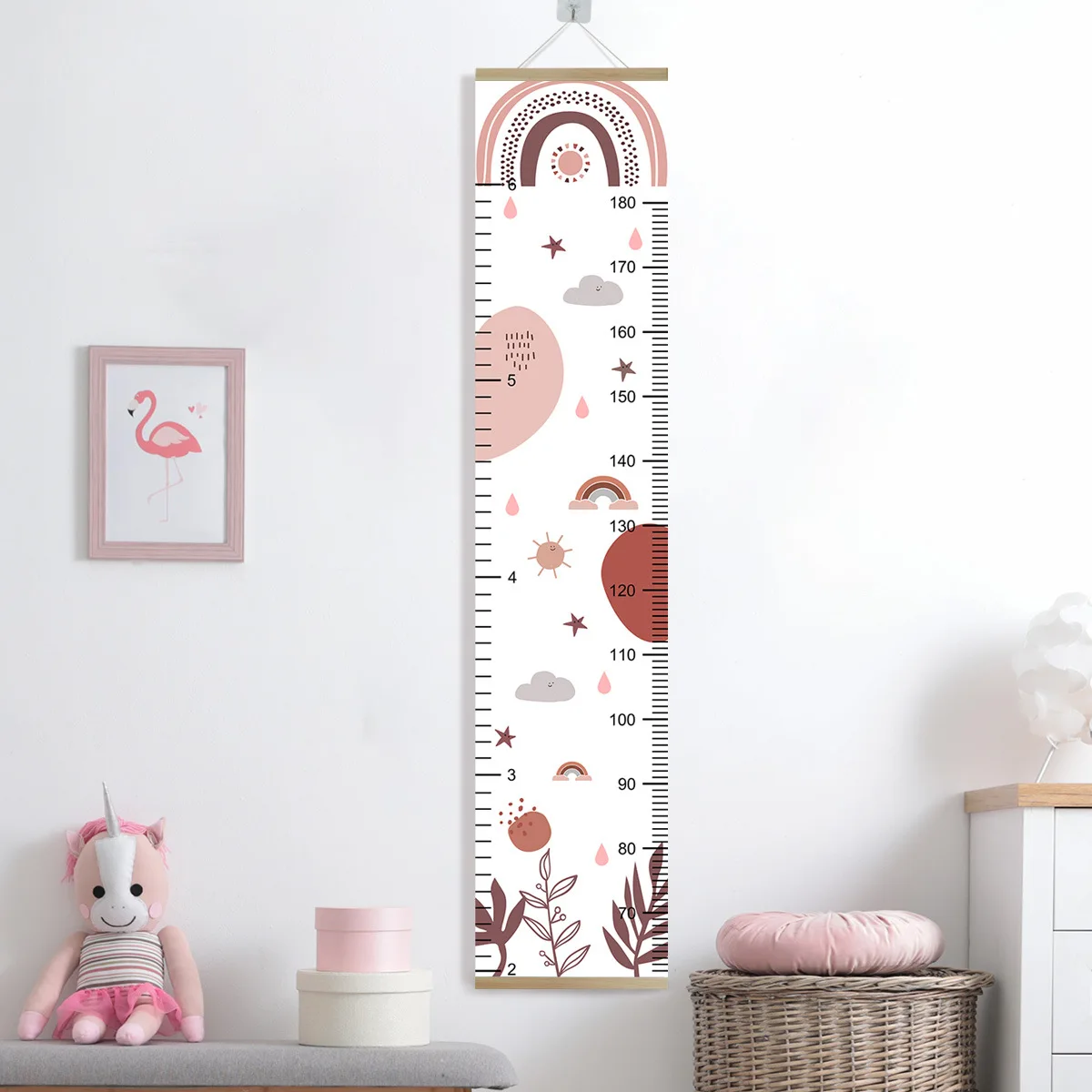 

Cartoon Rainbow Cloud Star Height Ruler Baby Growth Chart Record Measure Decals Kids Room Wall Hanging Murals Nursery Home Decor