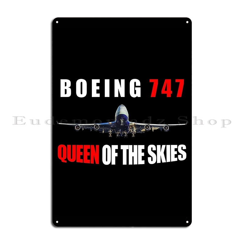 Металлический плакат Боинг 747 &quotКоролева неба&quot с дизайном настенной кухонной