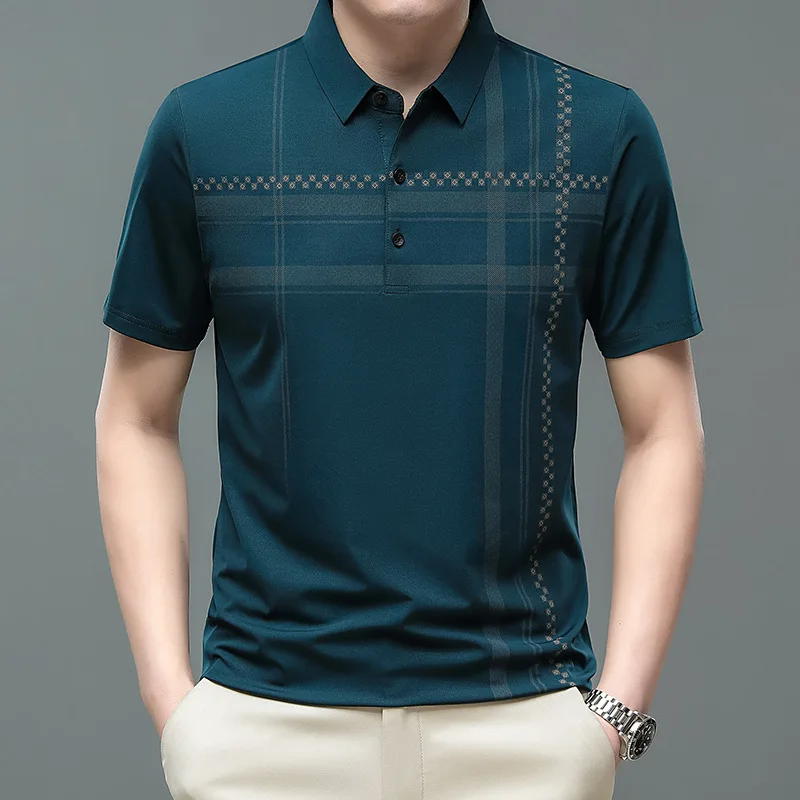 

Мужская летняя рубашка-поло из ледяного шелка