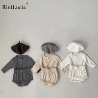 rinilucia fashion spring baby boy girl clothes set fashion solid tops shorts bloomers for newborn girls infant clothing outfit