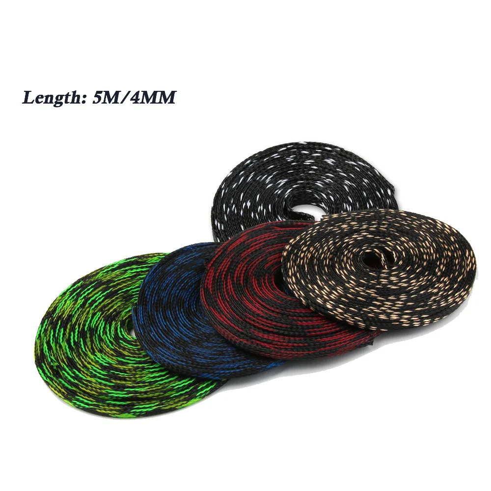 

5M Insulation 4mm Braided Sleeve Tight PET Expandable Cable Sleeves High Density Sheathing Wire Gland Cables Protection